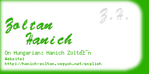 zoltan hanich business card